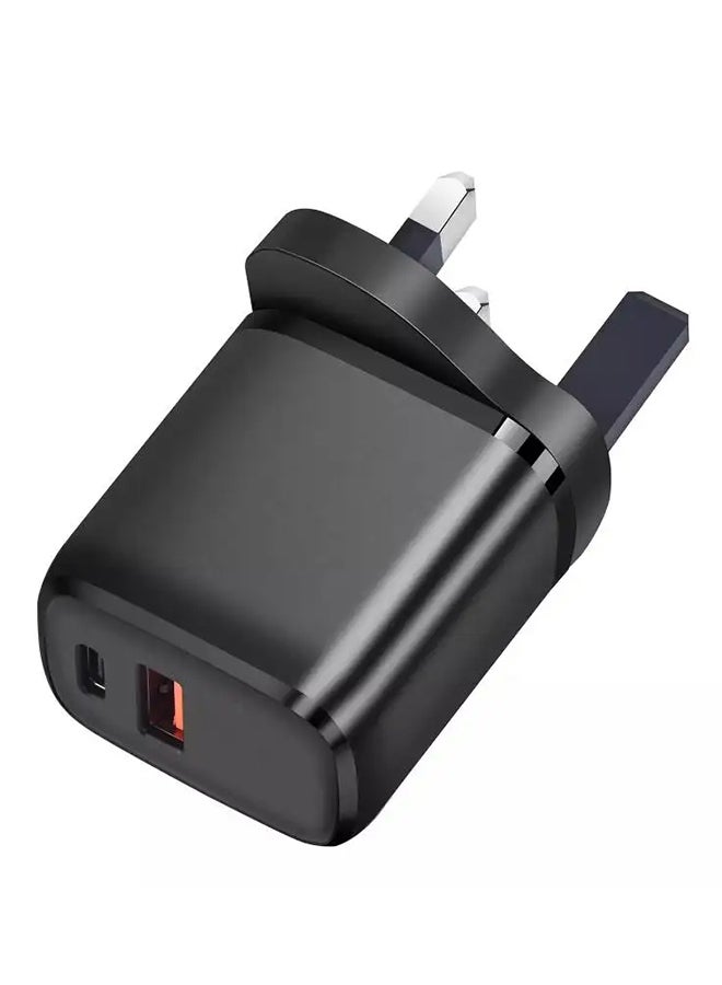 OFFBEAT - Ace Duo Charger 20W Power Adapter with Dual Port (USB-A + PD Type C), Fast Charging, Short circuit protection, Overcharging protection, ABS Fireproof material Black - Image 1