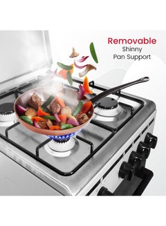 50x50 Gas Cooker 4 Gas Burner, Gas Oven & Gas Grill, Manual Button Ignition, Stainless Steel Lid, 49.8 x 54.7 x 86 cm, Silver, Made In Turkey NGC5000S Silver - v1684936779/N53381231A_6