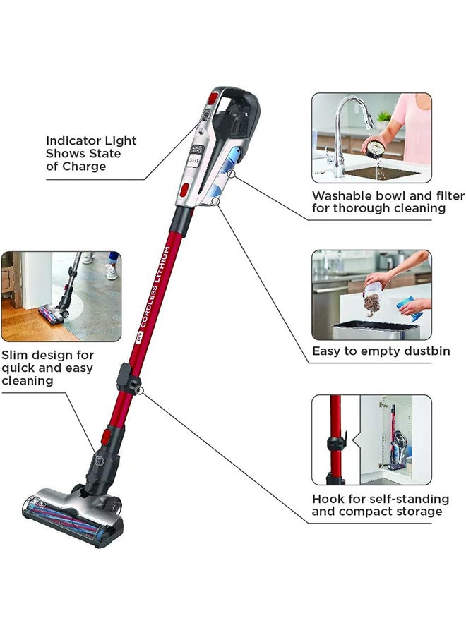 BLACK+DECKER - 3-In-1 Cordless Upright Stick Vacuum Cleaner 0.5 L 43.2 W BHFE620J-GB Red/Grey/Silver - Image 1
