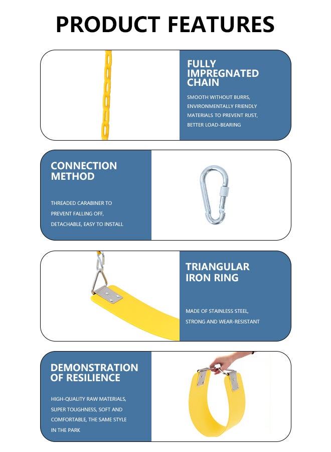 جساي تويز مقعد أراجيح تجارية مع سلسلة 61x15x150سم - Image 3