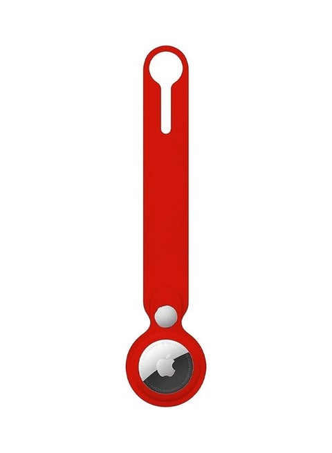 Airtag Case With Key Ring And Rubber Anti-Drop Keychain Device Red