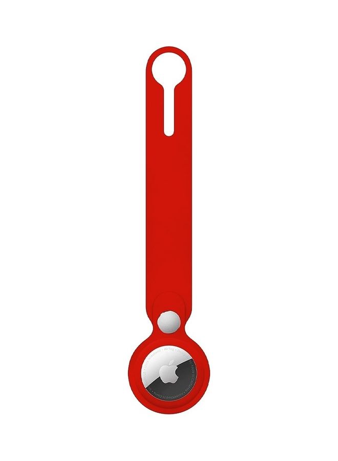 MARGOUN - Airtag Case With Key Ring And Rubber Anti-Drop Keychain Device Red - Image 1