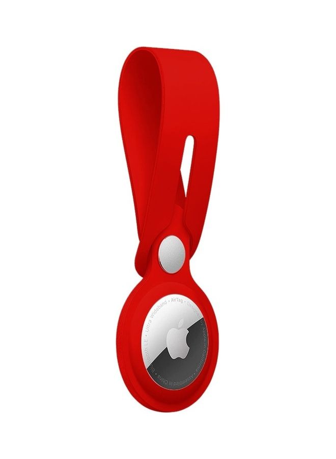 MARGOUN - Airtag Case With Key Ring And Rubber Anti-Drop Keychain Device Red - Image 1