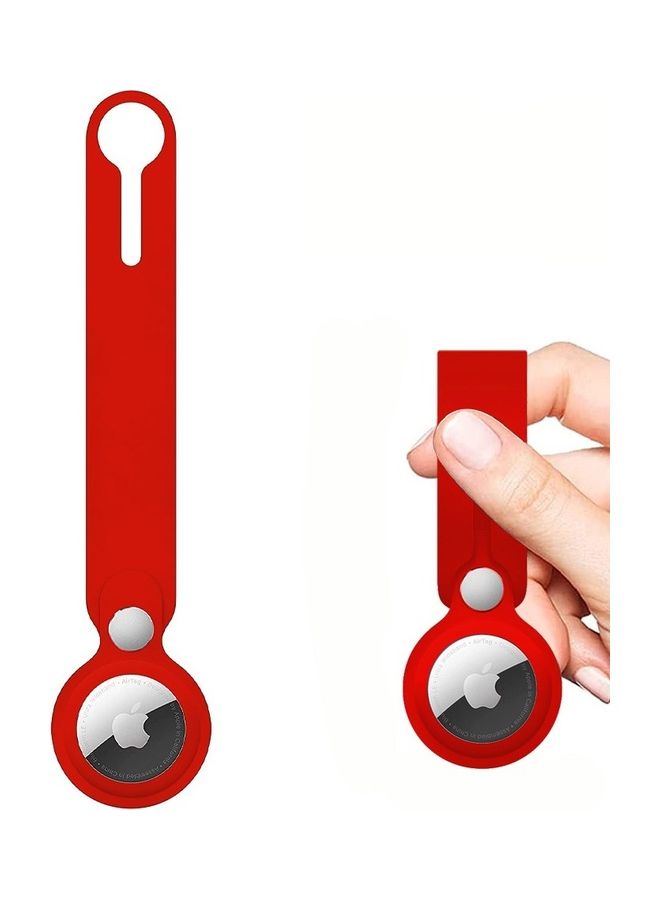 MARGOUN - Airtag Case With Key Ring And Rubber Anti-Drop Keychain Device Red - Image 1
