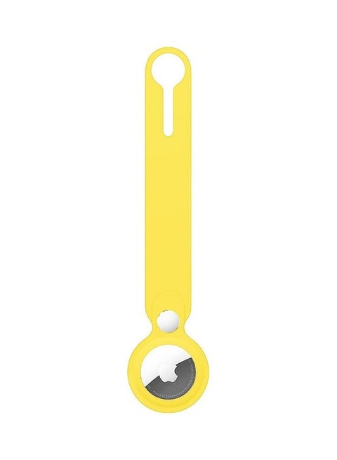 Airtag Case With Key Ring And Rubber Anti Drop Keychain Device Yellow