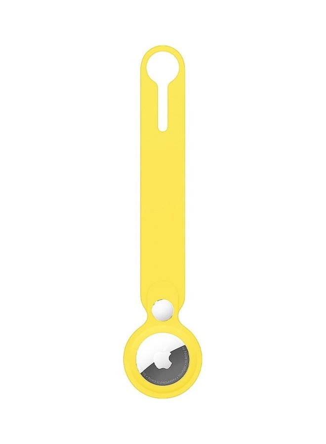 Airtag Case With Key Ring And Rubber Anti Drop Keychain Device Yellow