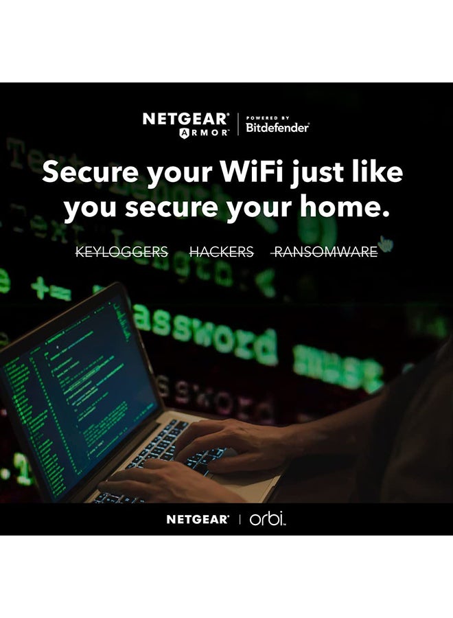 NETGEAR - Orbi Whole Home Tri-Band Mesh WiFi 6 System RBK863SB Router with 3 Satellites upto 8,000 sq.ft AX6000 upto 6Gbps, 10Gig Port,1-year NETGEAR Armor Black - Image 1
