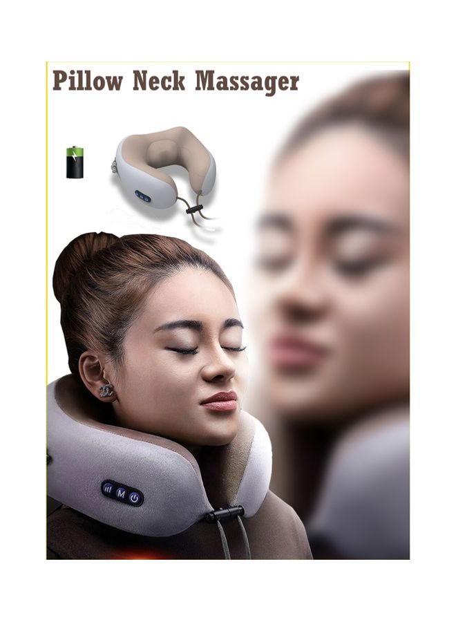 Toshionics Rechargeable Electric U Shaped Memory Foam Kneading Vibration Neck Head Support Pillow Travel Massager Relief Cervical Pain For Muscles Fatigue And Muscle Soreness Suitable For Travelling  - Image 1
