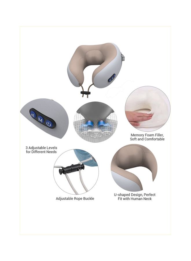 Toshionics Rechargeable Electric U Shaped Memory Foam Kneading Vibration Neck Head Support Pillow Travel Massager Relief Cervical Pain For Muscles Fatigue And Muscle Soreness Suitable For Travelling  - Image 5