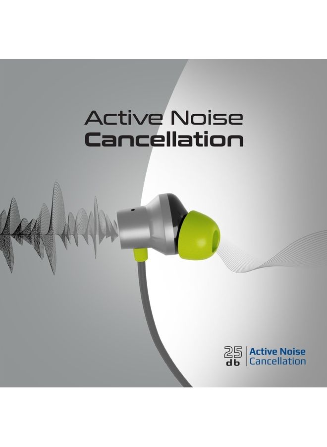 PROMATE - Bluetooth Neckband Earphones,High-Fidelity Active Noise Cancelling with Sweat and Rain Resistance,Anti-Slip Silicone,35H,Playtime for Apple,Samsung,Huawei,Velcon Grey - Image 1