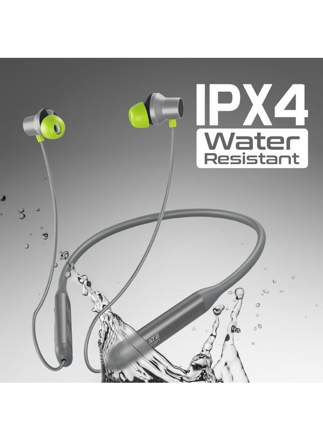 PROMATE - Bluetooth Neckband Earphones,High-Fidelity Active Noise Cancelling with Sweat and Rain Resistance,Anti-Slip Silicone,35H,Playtime for Apple,Samsung,Huawei,Velcon Grey - Image 1
