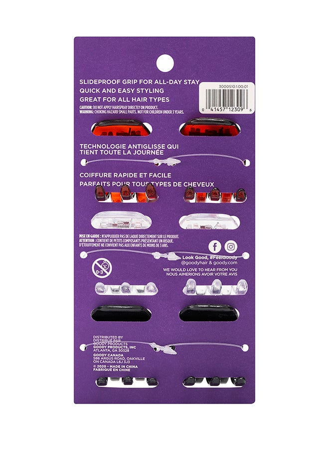 قودي  مشبك شعر مخلبي صغير كلاسيكس من 6 قطع متعدد الألوان 17سم - Image 2