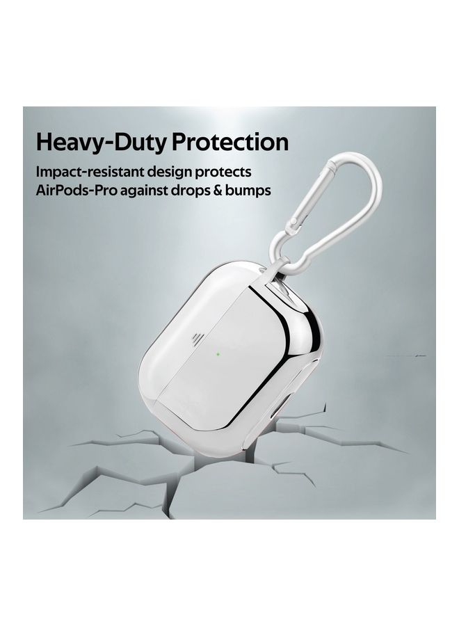 PROMATE AirPods Pro Case, Lightweight Impact-Resistant Electroplated TPU Slim-Fit Protective Cover with Wireless Charging Compatible, Anti-Slip and Scratch Resistant, Glowy-Pro Grey  - Image 2