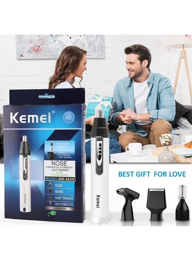ماكينة تشذيب شعر الأنف الكهربائية الاحترافية القابلة لإعادة الشحن عبر USB وغير مؤلمة للرجال 4 في 1 خفيفة الوزن ومقاومة للماء