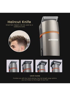 7in1 Rechargeable Hair Clipper  For HairBeardNoseEarBody  HighCapacity Battery And Fast Charging  Cordless and TravelFriendly Clipper  Power of 1000mA  SHC-1014U Metallic Grey 550grams - v1685016626/N11265049A_3