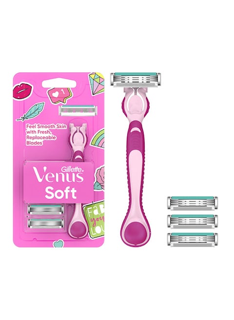 3 In1 Refillable Smooth Razor Rose Gold/Pink
