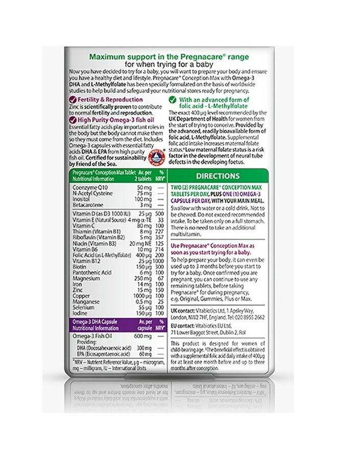 Vitabiotics - Pregnacare Conception Max 84 Tablets - Image 1