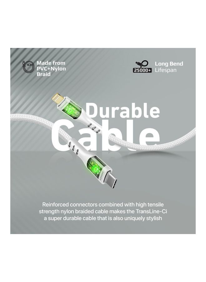 PROMATE - Type-C To Lightning Cable 1.2M 27W White - Image 1