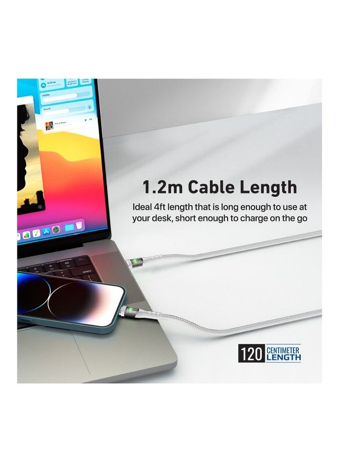 PROMATE - Type-C To Lightning Cable 1.2M 27W White - Image 1