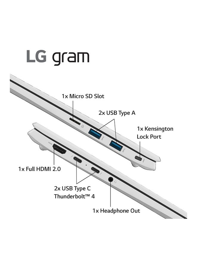 LG - Gram 14Z90Q Ultra Lightweight Laptop With 14-Inch Display, Core i5-1240P Processor/8GB RAM/512GB  SSD/Intel Iris XE Graphics/Windows11 English White - Image 1