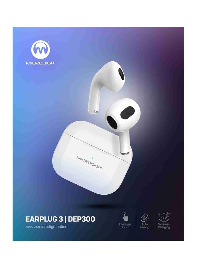ميكرو ديجيت سدادة أذن لاسلكية حقيقية مع بلوتوث 5.1 باللون الأبيض أبيض - Image 2
