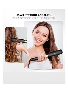 Sunhome Professional Steam Straighteners For Hair Salon Ceramic Tourmaline Vapor Steam Flat Iron And Curler 2 In 1 Straightening Curling Iron Black  - Image 3