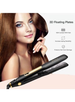 Sunhome Professional Steam Straighteners For Hair Salon Ceramic Tourmaline Vapor Steam Flat Iron And Curler 2 In 1 Straightening Curling Iron Black  - Image 5