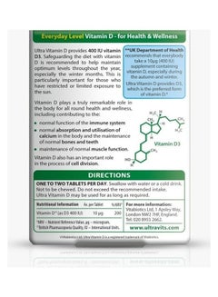 Vitabiotics Ultra Vitamin D 400 IU 96 Tablets  - Image 2