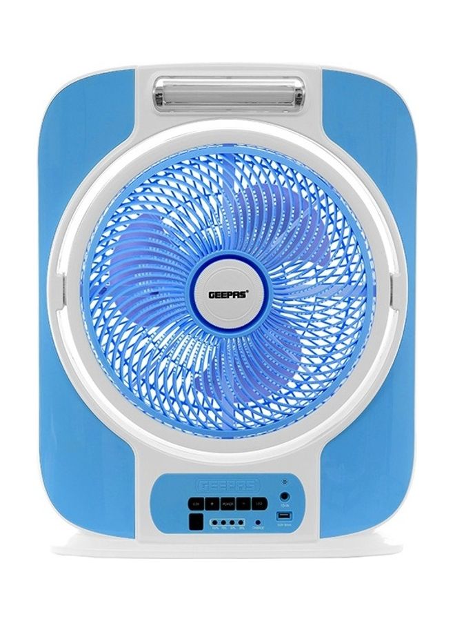 GEEPAS 12-Inch Rechargeable Box Fan With LCD Display GF989 Blue/White  - Image 1