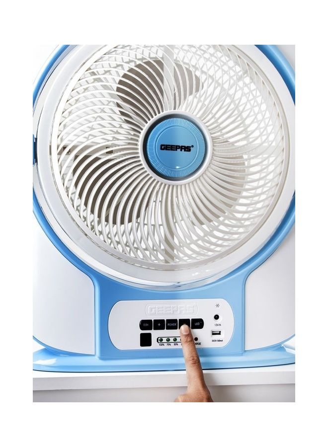 GEEPAS 12-Inch Rechargeable Box Fan With LCD Display GF989 Blue/White  - Image 3
