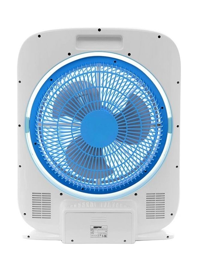 GEEPAS 12-Inch Rechargeable Box Fan With LCD Display GF989 Blue/White  - Image 4