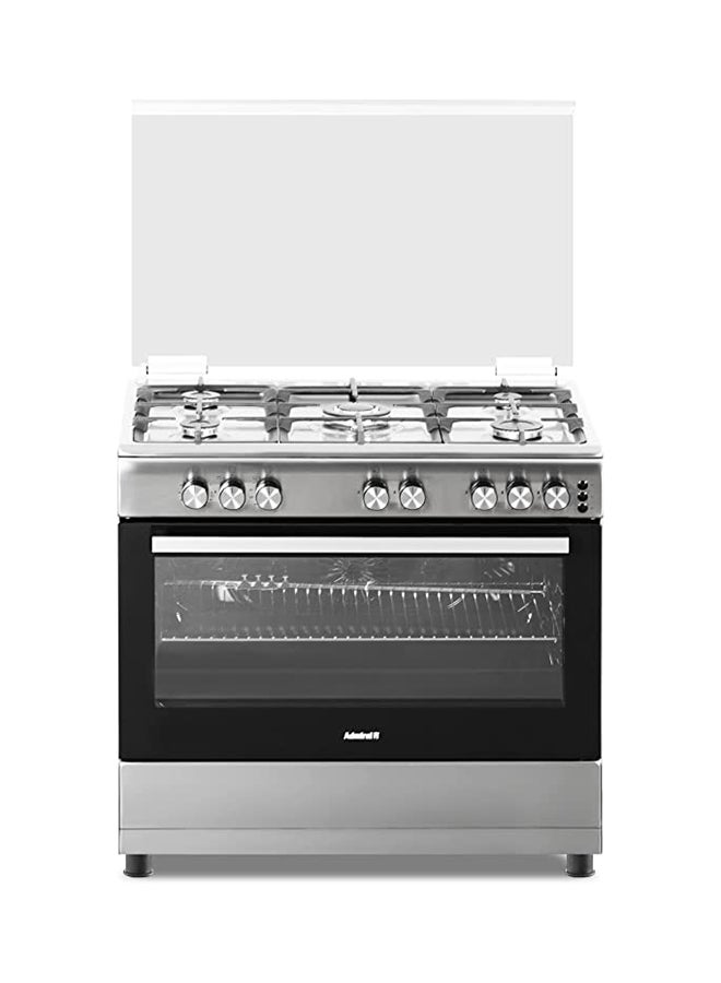 أدميرال 60x90 Gas Cooker Cast Iron Pan Support  Auto Ignition Full Safety 1 Year Warranty ADGC9060ASF Silver  - Image 1