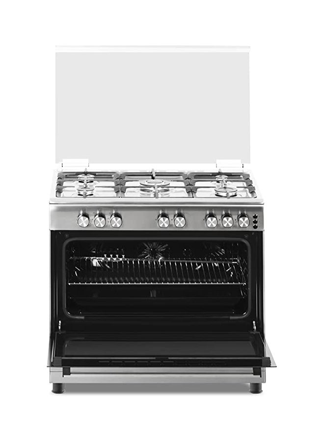أدميرال 60 * 90 Gas Cooker Cast Iron Pan Support Full Safety Button Ignition 1 Year Warranty ADGC9060SF Silver  - Image 2