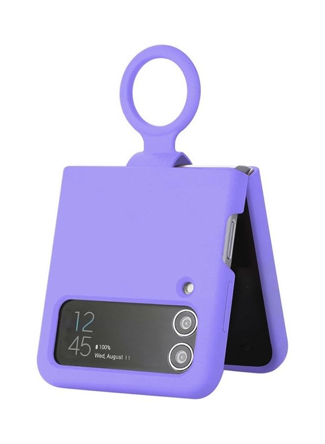 MARGOUN Samsung Galaxy Z Flip 4 Silicone Case With Finger Ring Purple - Image 2