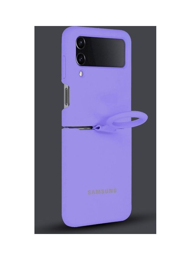 MARGOUN Samsung Galaxy Z Flip 4 Silicone Case With Finger Ring Purple - Image 4