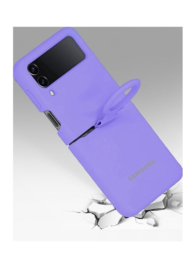 MARGOUN Samsung Galaxy Z Flip 4 Silicone Case With Finger Ring Purple - Image 5