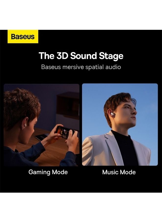 Baseus - Wireless Earbuds, 38 Hrs Playback Bluetooth 5.3 3D Sound Headphone 0.038s Ultra Low-Latency Gaming Headset Super Fast-Charging in-Ear TWS Earphone for iPhone and Android White - Image 1