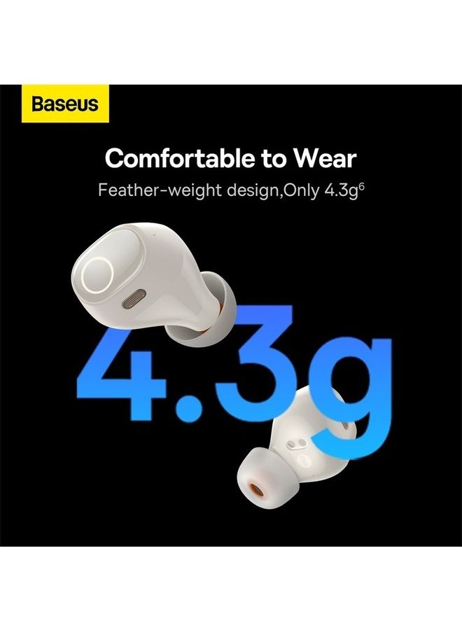 Baseus - Wireless Earbuds, 38 Hrs Playback Bluetooth 5.3 3D Sound Headphone 0.038s Ultra Low-Latency Gaming Headset Super Fast-Charging in-Ear TWS Earphone for iPhone and Android White - Image 1