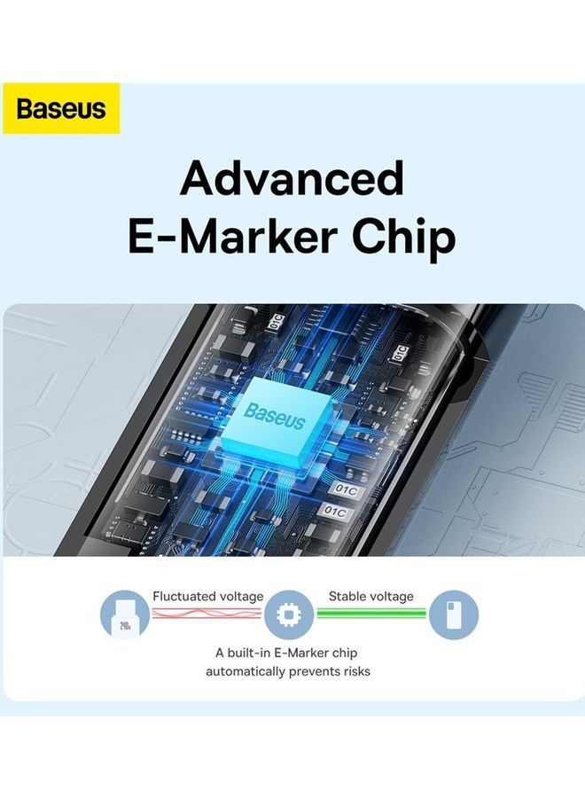 Baseus - USB C Cable, 240W PD 3.1 5A QC 4.0 Fast Charging USB C to USB C Cable, Zinc Alloy Nylon Braided Type C to Type C Data Cable for iPhone 15 Series, Samsung S23 S21+S10 Note 10 iPad Pro MacBook Pro Pixel (3M) Black - Image 1