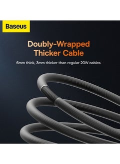 Baseus Type C To Lightning Cable (1M), 20W Power Delivery USB C iPhone Cables Type C iPhone Charger Cord Fast Charging Data Cables Zinc Alloy Connector for iPhone 14/13/ 12 Pro Max / 12/11 Pro/X/XS/XR / 8 Plus- Black Black  - Image 3