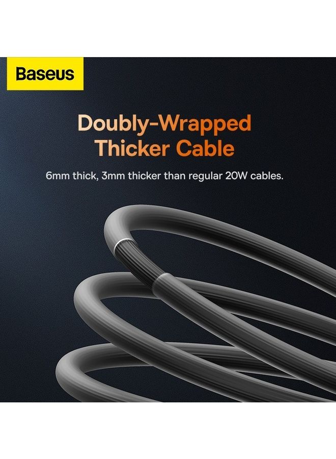 Baseus Type C To Lightning Cable (1M), 20W Power Delivery USB C iPhone Cables Type C iPhone Charger Cord Fast Charging Data Cables Zinc Alloy Connector for iPhone 14/13/ 12 Pro Max / 12/11 Pro/X/XS/XR / 8 Plus- Black Black  - Image 3