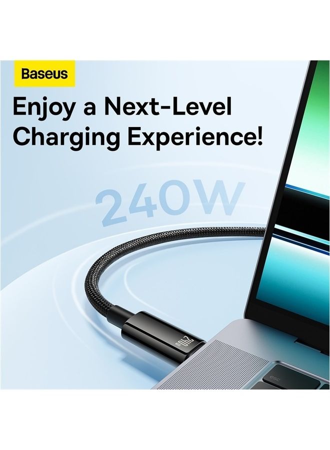 Baseus USB C Cable, 240W PD 3.1 5A QC 4.0 Fast Charging USB C to USB C Cable, Zinc Alloy Nylon Braided Type C to Type C Data Cable for iPhone 15 Series, Samsung S23 S21+S10 Note 10 iPad Pro MacBook Pro Pixel (1M) Black  - Image 3