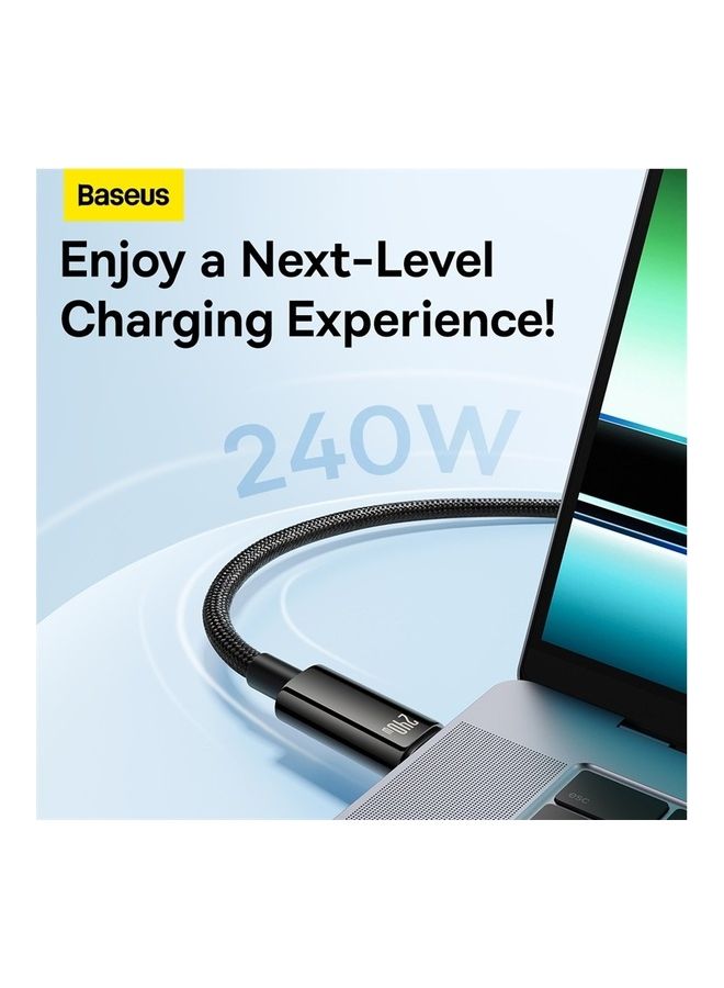 بيسوس - كابل USB C، 240 وات PD 3.1 5A QC 4.0 شحن سريع كابل USB C إلى USB C، كابل بيانات مجدول من النايلون من سبائك الزنك من النوع C إلى النوع C لسلسلة iPhone 15، وSamsung S23 S21+S10 Note 10 iPad Pro MacBook Pro Pixel (2M) - Image 1