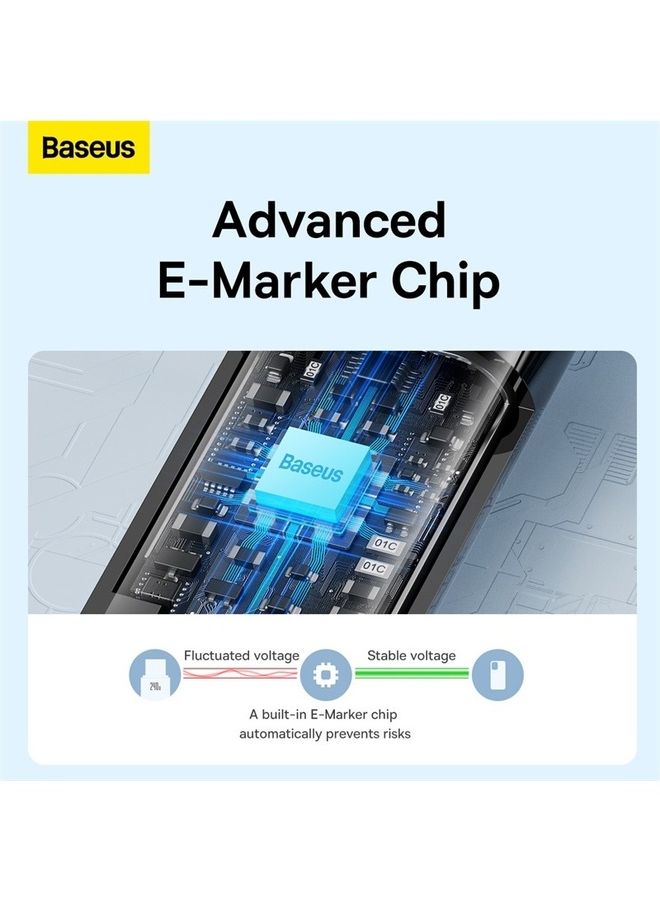 بيسوس - كابل USB C، 240 وات PD 3.1 5A QC 4.0 شحن سريع كابل USB C إلى USB C، كابل بيانات مجدول من النايلون من سبائك الزنك من النوع C إلى النوع C لسلسلة iPhone 15، وSamsung S23 S21+S10 Note 10 iPad Pro MacBook Pro Pixel (2M) - Image 1