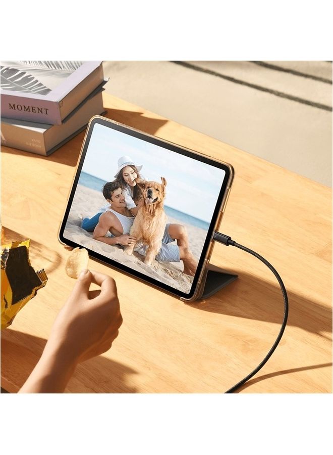 بيسوس - كابل USB C، 240 وات PD 3.1 5A QC 4.0 شحن سريع كابل USB C إلى USB C، كابل بيانات مجدول من النايلون من سبائك الزنك من النوع C إلى النوع C لسلسلة iPhone 15، وSamsung S23 S21+S10 Note 10 iPad Pro MacBook Pro Pixel (2M) - Image 1