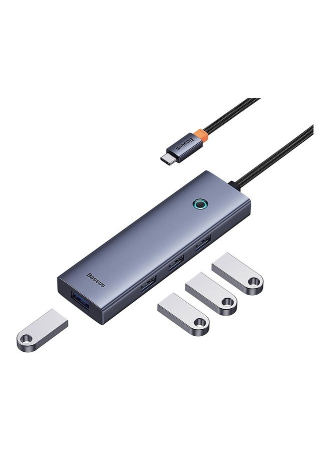 Baseus 4 In 1 Port USB C Hub To USB 3.0 Extension Compatible For MacBook Pro Air Samsung S22 Ultra Huawei Mate XS 2 P50 MateBook LG Chromebook iPad Pro Air 5 Dell XPS 15 Space Grey  - Image 1