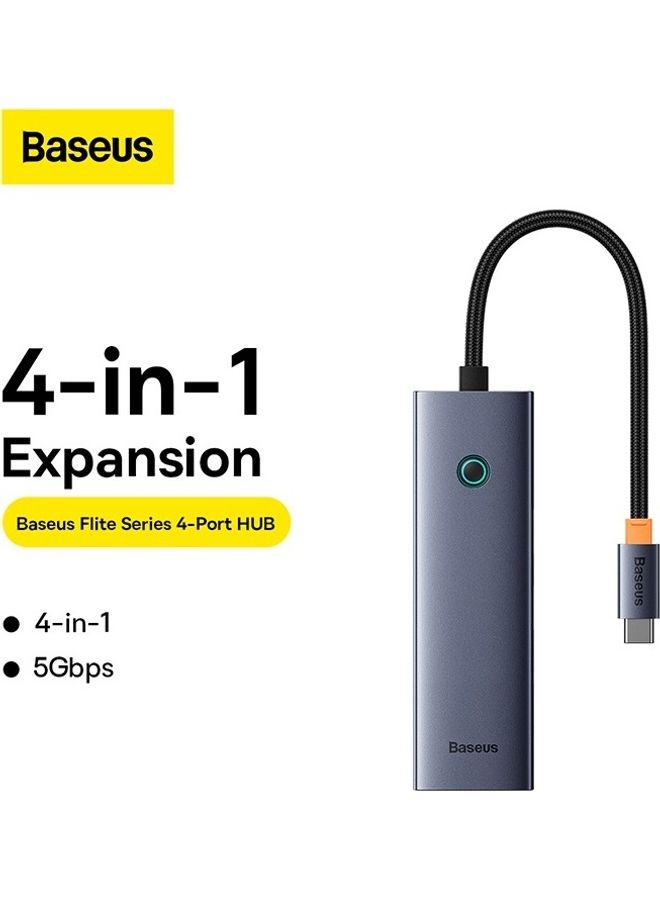 Baseus 4 In 1 Port USB C Hub To USB 3.0 Extension Compatible For MacBook Pro Air Samsung S22 Ultra Huawei Mate XS 2 P50 MateBook LG Chromebook iPad Pro Air 5 Dell XPS 15 Space Grey  - Image 2
