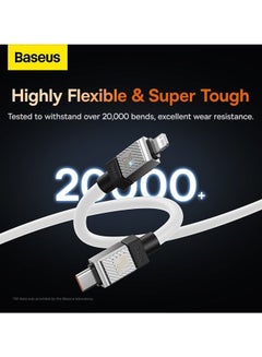 Baseus Type C To Lightning Cable (1M), 20W Power Delivery USB C iPhone Cables Type C iPhone Charger Cord Fast Charging Data Cables Zinc Alloy Connector for iPhone 14/13/ 12 Pro Max / 12/11 Pro/X/XS/XR / 8 Plus- White White  - Image 4