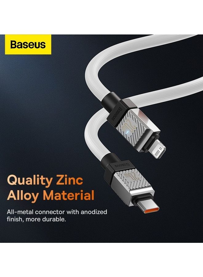 بيسوس Type C To Lightning Cable (1M), 20W Power Delivery USB C iPhone Cables Type C iPhone Charger Cord Fast Charging Data Cables Zinc Alloy Connector for iPhone 14/13/ 12 Pro Max / 12/11 Pro/X/XS/XR / 8 Plus- White White  - Image 5