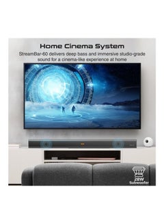 PROMATE Soundbar With Subwoofer StreamBar-60.UK Black  - Image 2